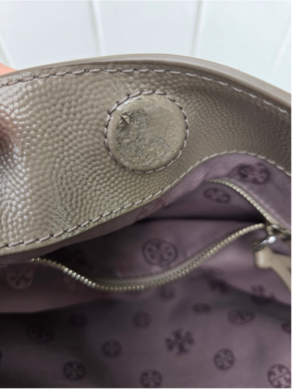 Women's Tory Burch Tote Bag One Size Beige Silver - Picture 6 of 9